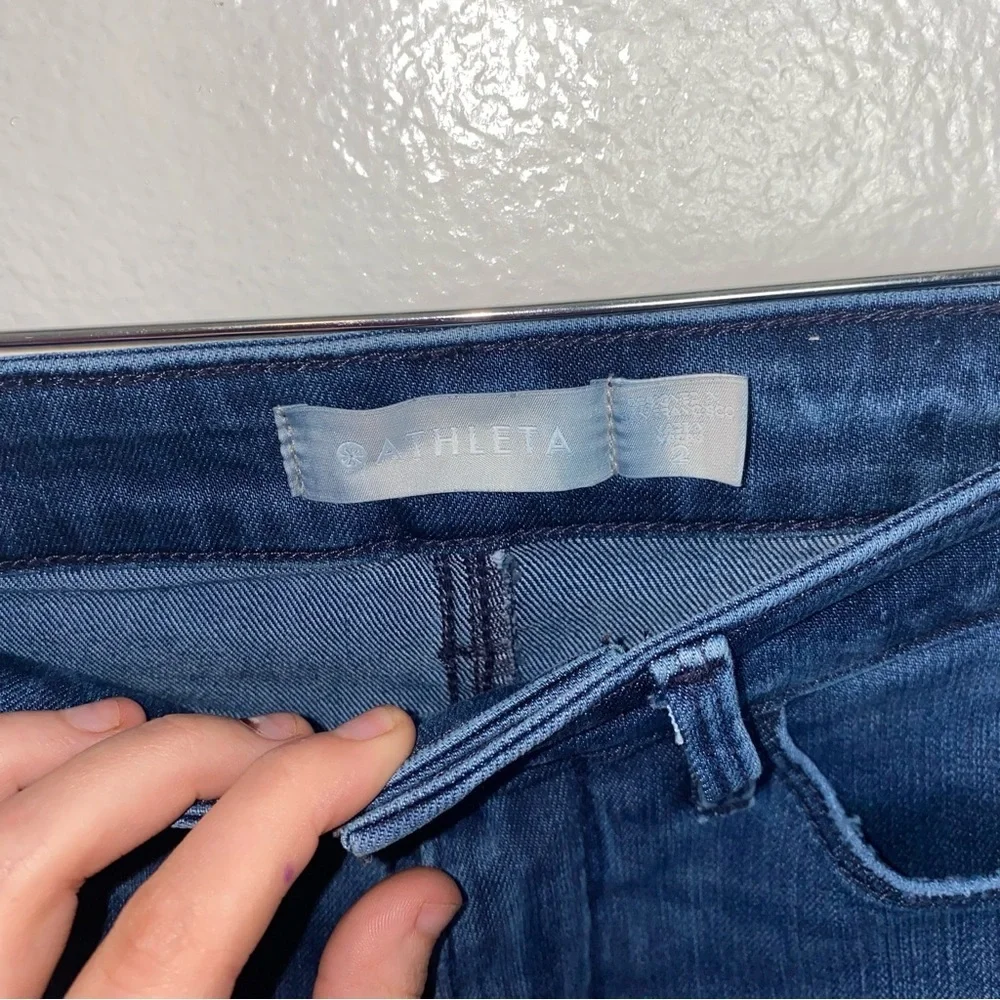 Athleta Sculptek medium wash high rise skinny jeans
